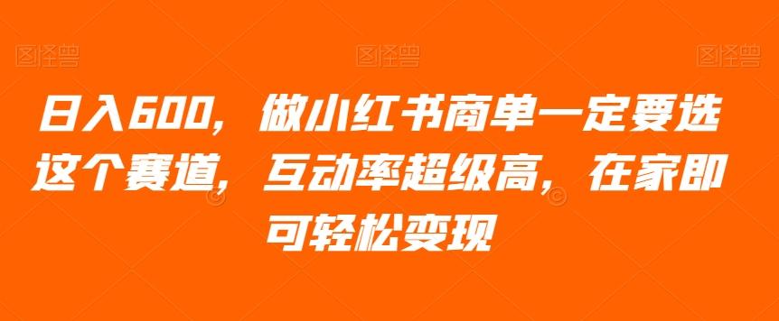 日入600，做小红书商单一定要选这个赛道，互动率超级高，在家即可轻松变现-test