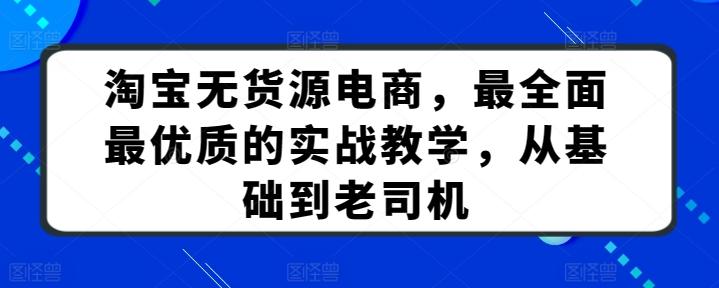淘宝无货源电商，最全面最优质的实战教学，从基础到老司机-test