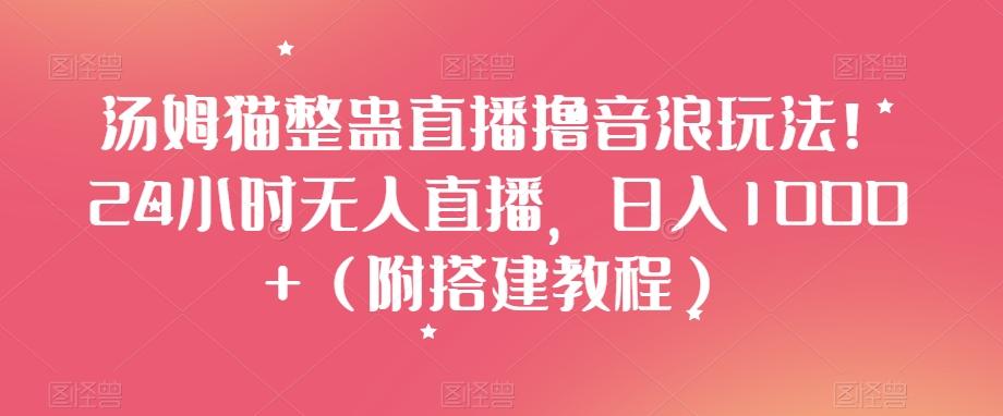 汤姆猫整蛊直播撸音浪玩法！24小时无人直播，日入1000+（附搭建教程）【揭秘】-test