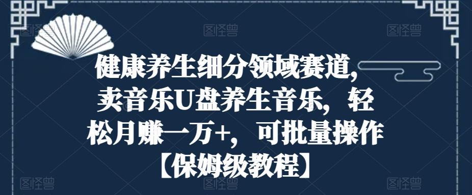 健康养生细分领域赛道，卖音乐U盘养生音乐，轻松月赚一万+，可批量操作【保姆级教程】-test