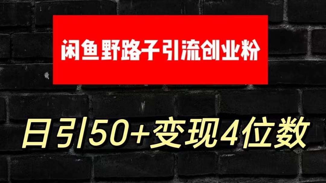 大眼闲鱼野路子引流创业粉，日引50+单日变现四位数-test