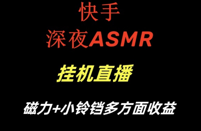 快手深夜ASMR挂机直播，磁力+小铃铛收益(附带工具和5G素材)【揭秘】-test