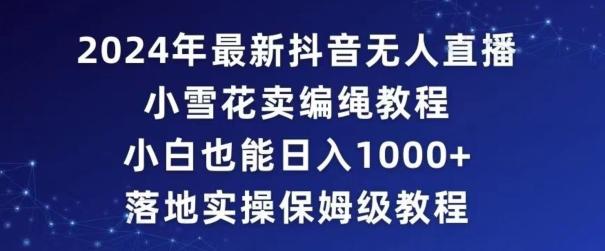 2024年抖音最新无人直播小雪花卖编绳项目，小白也能日入1000+落地实操保姆级教程【揭秘】-test