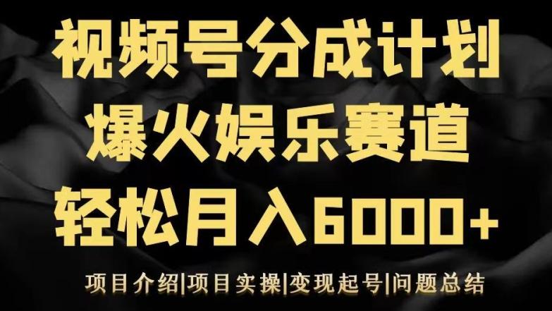 视频号创作分成计划之娱乐赛道轻松日入500+-test