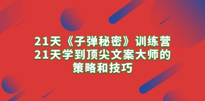 21天《子弹秘密》训练营，21天学到顶尖文案大师的策略和技巧-test