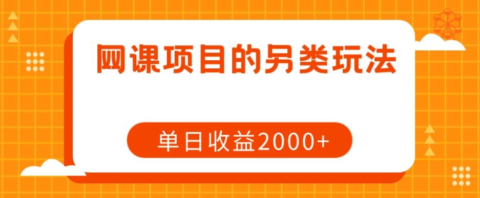 网课项目的另类玩法，单日收益2000+【揭秘】-test