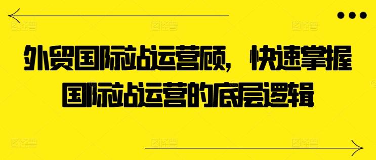 外贸国际站运营顾问，快速掌握国际站运营的底层逻辑-test