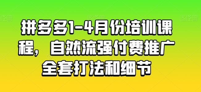 拼多多1-4月份培训课程，自然流强付费推广全套打法和细节-test
