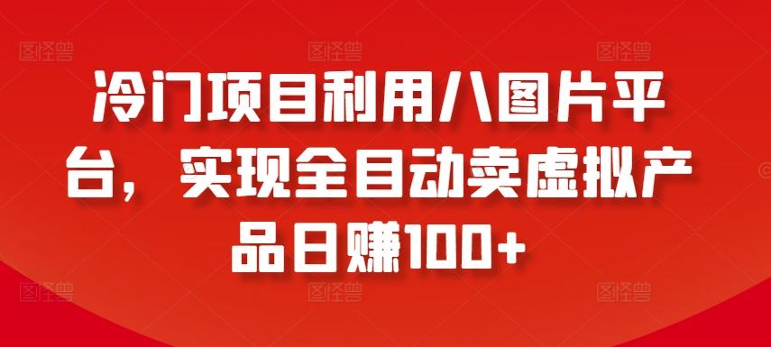 冷门项目利用八图片平台，实现全目动卖虚拟产品日赚100+【揭秘】-test
