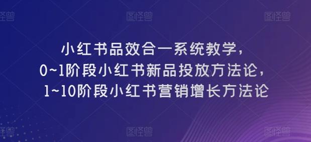 小红书品效合一系统教学，​0~1阶段小红书新品投放方法论，​1~10阶段小红书营销增长方法论-test