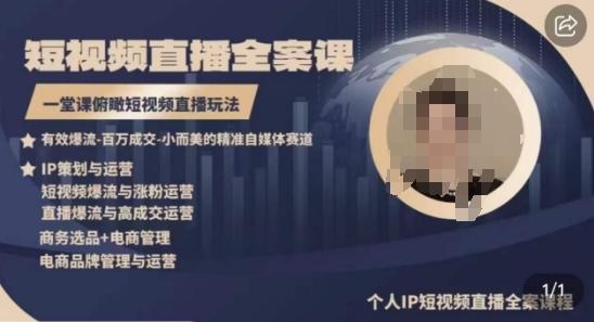 高品质IP短视频直播全案课程，一堂课俯瞰短视频直播玩法-test