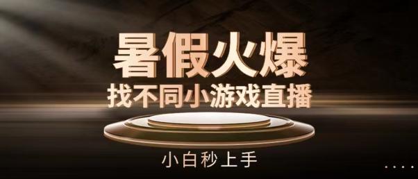 暑假火爆找不同小游戏直播间，小白秒上手【揭秘】-test