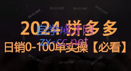 恒哥·2024拼多多日销0-100单实操-test
