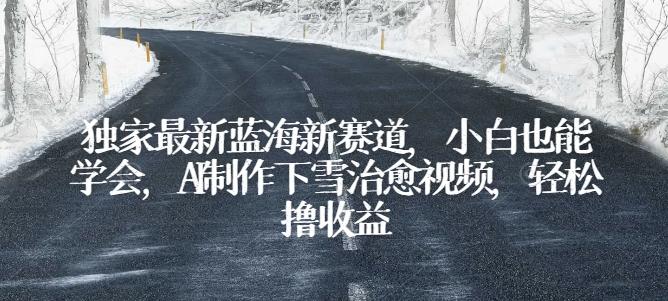 独家最新蓝海新赛道，小白也能学会，AI制作下雪治愈视频，轻松撸收益【揭秘】-test