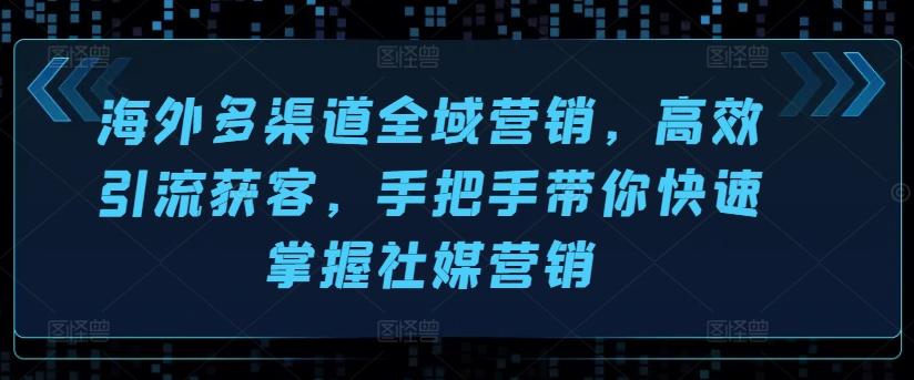 海外多渠道全域营销，高效引流获客，手把手带你快速掌握社媒营销-test