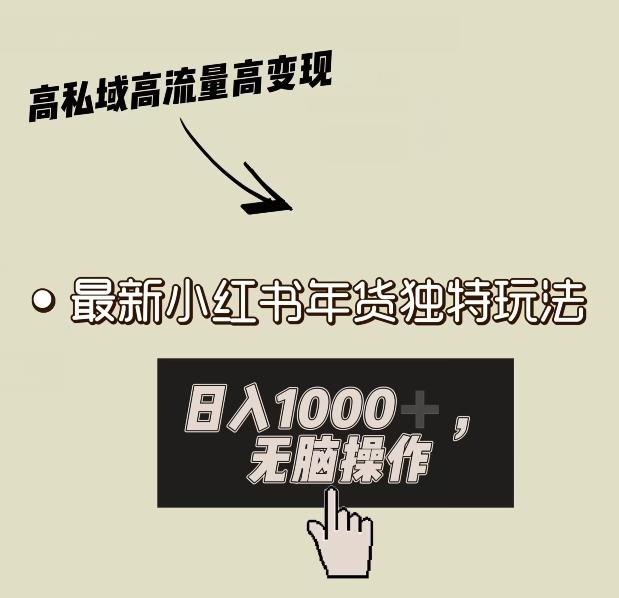 小红书年货独特玩法，高私域高流量高变现，日入1000+小白易上手-test