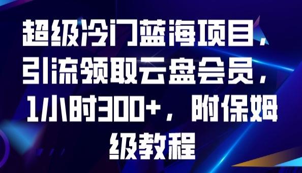 超级冷门蓝海项目，引流领取云盘会员，1小时300+，附保姆级教程-test