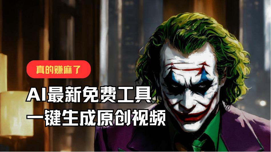 最新免费AI工具，一键生成原创视频，佛系搬运，轻松月入10000+！-test