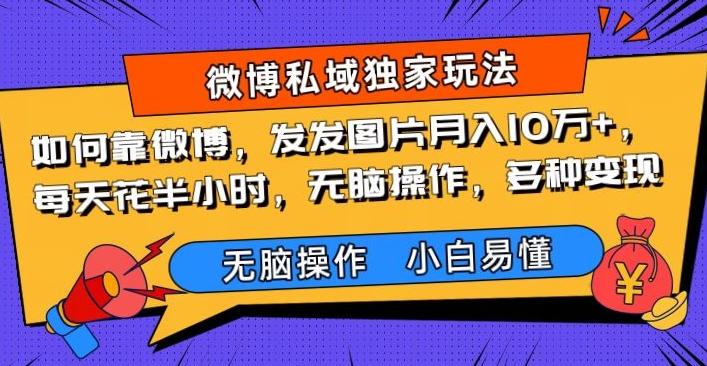 如何靠微博，发发图片月入10万+，‌每天花半小时，无脑操作，多种变现-test