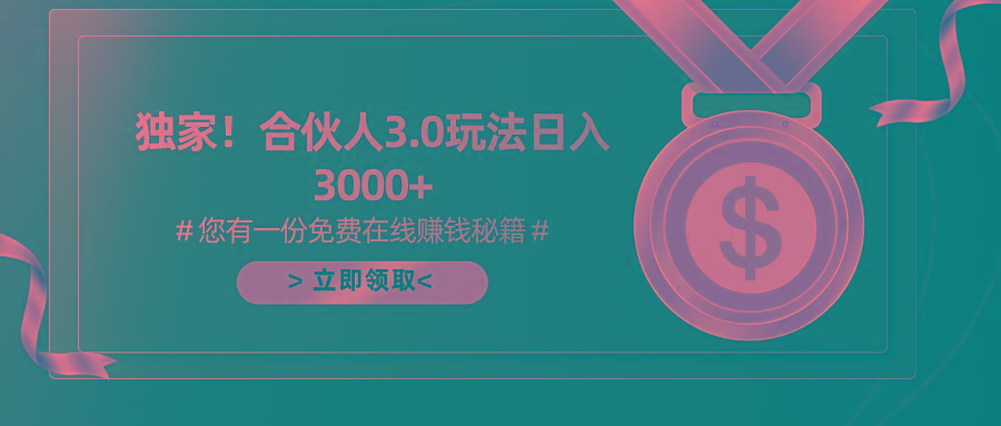 游戏合伙人3.0，日入3000+，无限扩大的蓝海项目-test