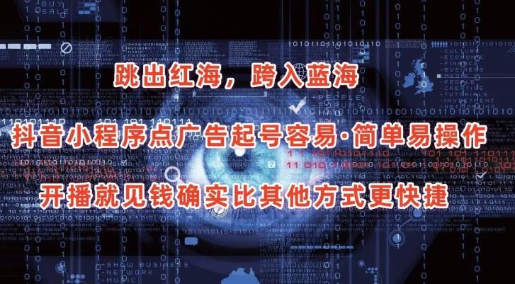 抖音小程序点广告项目，起号容易，简单易操作，开播就见有收益【揭秘】-test