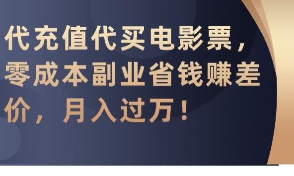 代充值代买电影票，零成本副业省钱赚差价，月入过万【揭秘】-test
