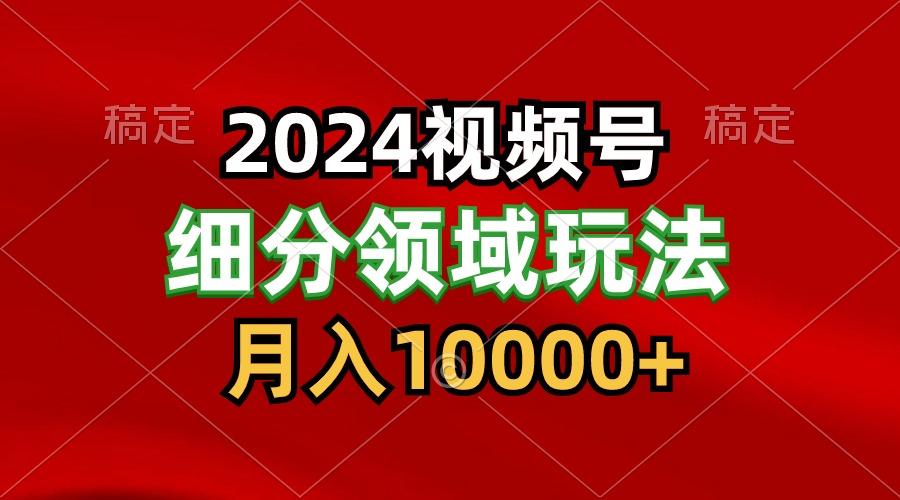 2024视频号分成计划细分领域玩法，每天5分钟，月入1W+-test
