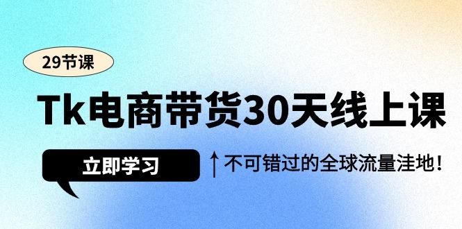 (9463期)Tk电商带货30天线上课，不可错过的全球流量洼地(29节课)-test