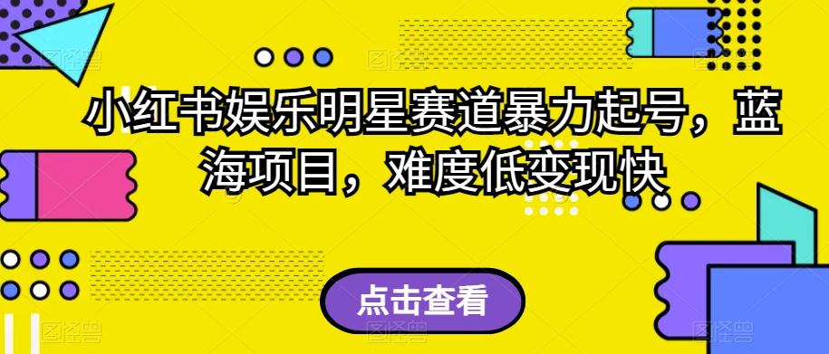 小红书娱乐明星赛道暴力起号，蓝海项目，难度低变现快【揭秘】-test