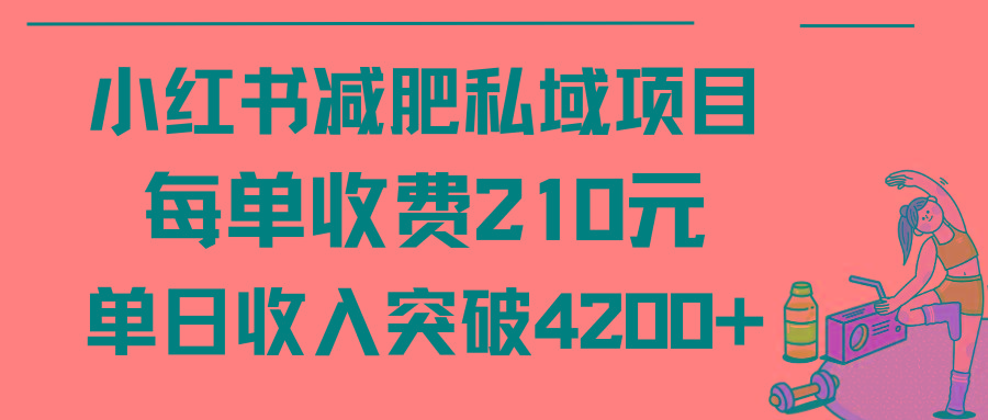 (9466期)小红书减肥私域项目每单收费210元单日成交20单，最高日入4200+-test