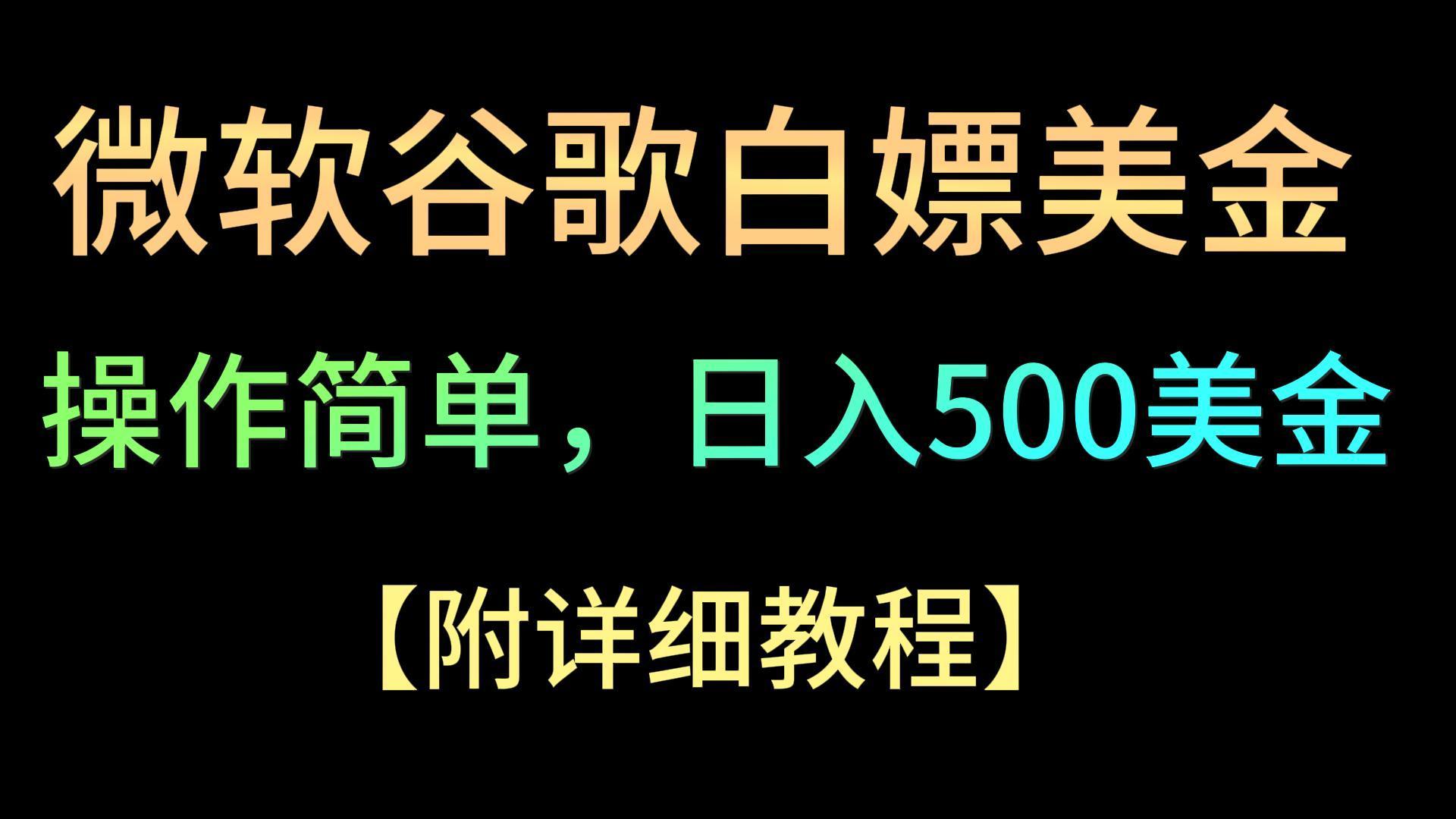 微软谷歌项目3.0，轻松日赚500+美金，操作简单，小白也可轻松入手！-test