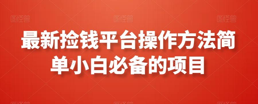 最新捡钱平台操作方法简单小白必备的项目-test
