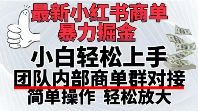 最新小红书商单，暴力掘金，单月稳定变现3W+-test