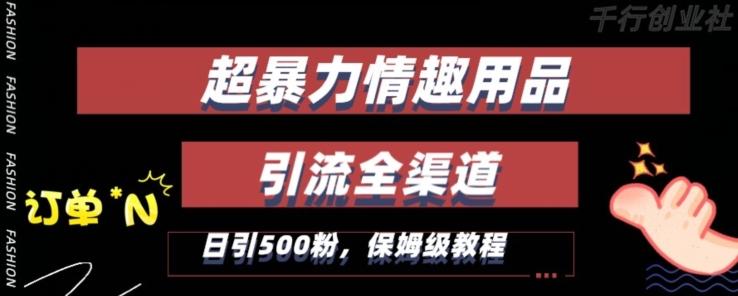 最新情趣项目引流全渠道，自带高流量，保姆级教程，轻松破百单，日引500+粉【揭秘】-test