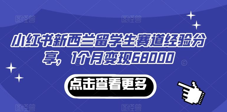 小红书新西兰留学生赛道经验分享，1个月变现68000【揭秘】-test
