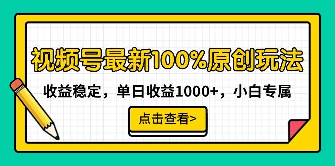 视频号最新100%原创玩法，收益稳定，单日收益1000+，小白专属-test