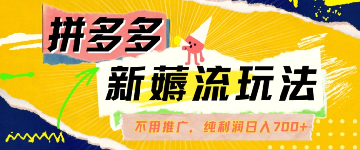 拼多多最新薅流玩法，无需开车推广，纯靠自然流吃饭-单纯赚50+利润，日入700+【揭秘】-test