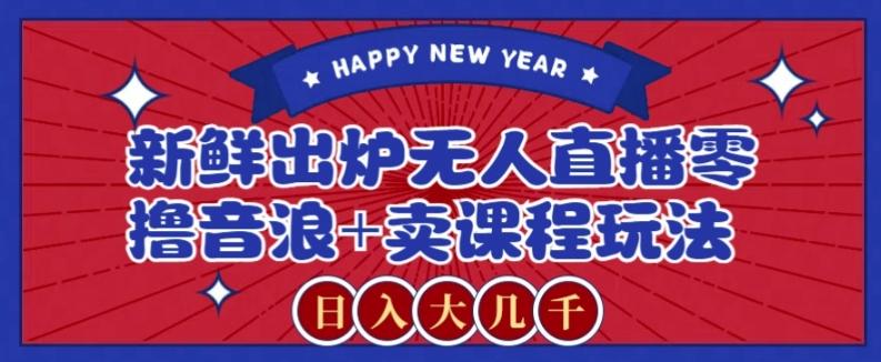 2024最新无人直播零撸音浪+卖课程玩法，日入大几千不是梦【揭秘】-test