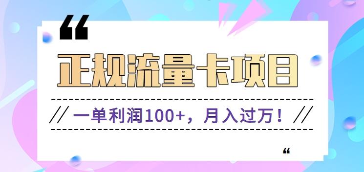 正规手机流量卡项目，一单利润100+，月入过万！人人可做(推广技术+正规渠道)-test