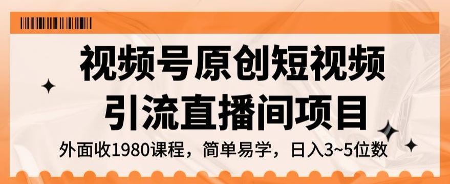 视频号原创短视频引流直播间项目，日入3~5五位数【揭秘】-test