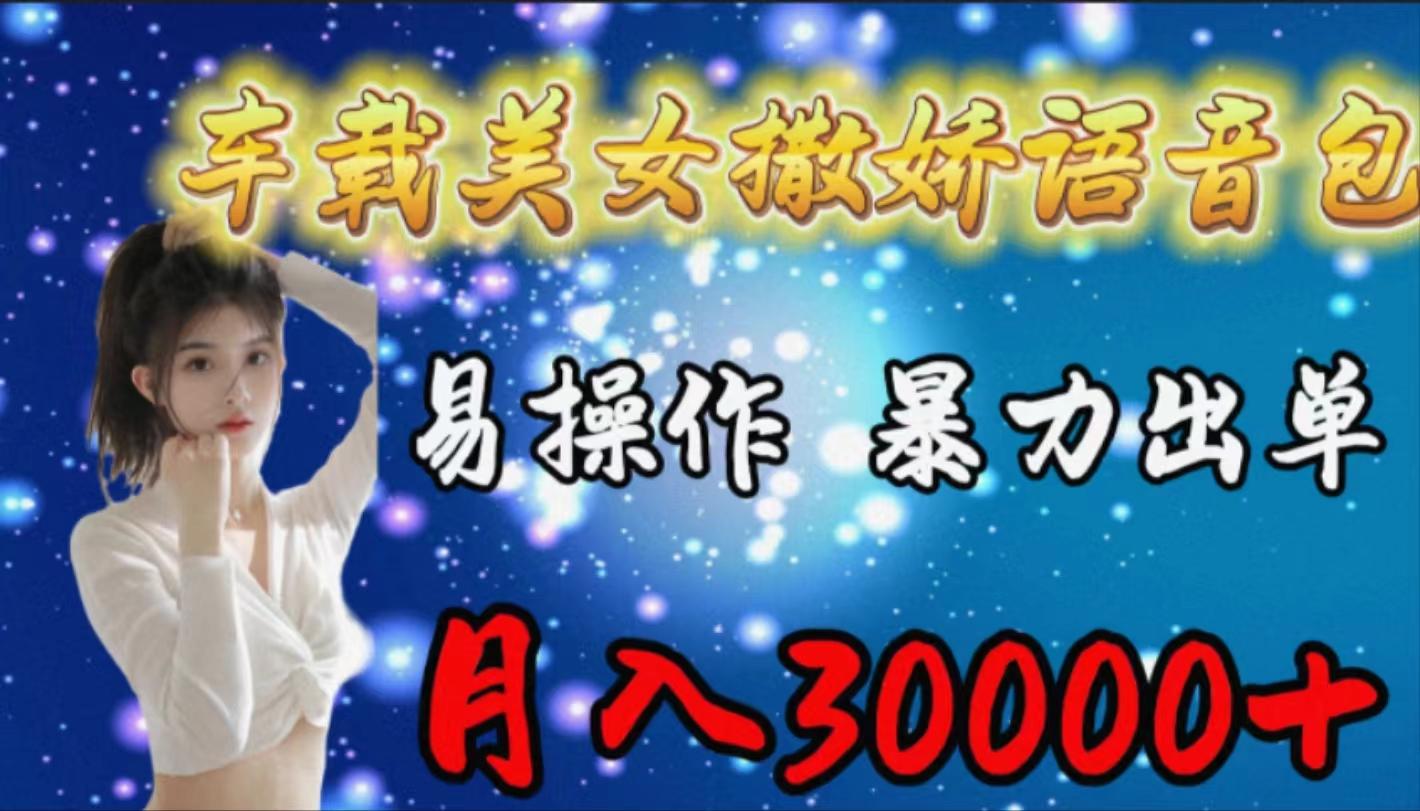 (9710期)车载女生撒娇语音包，易操作，暴力出单，月入30000+-test