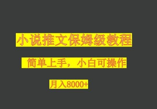 小说推文保姆级教程，小白可操作，月入8000+-test