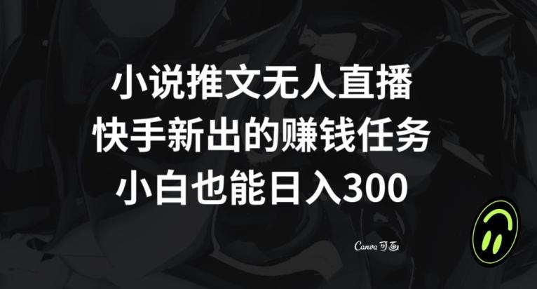 小说推文无人直播，快手新出的赚钱任务，小白也能日入300+【揭秘】-test