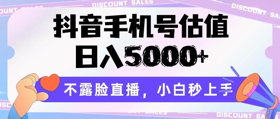 抖音手机号估值，日入5000+，不露脸直播，小白秒上手-test