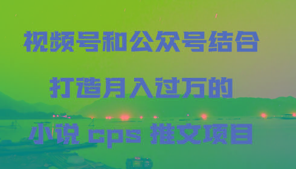 视频号和公众号结合打造月入过万的小说cps推文项目，包括市面上面的各种思路详解-test