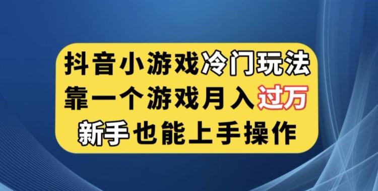 抖音小游戏冷门玩法，靠一个游戏月入过万，新手也能轻松上手【揭秘】-test