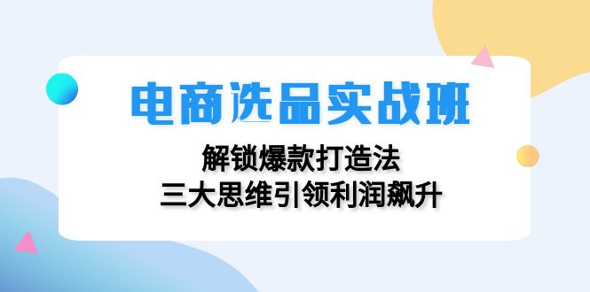 电商选品实战班：解锁爆款打造法，三大思维引领利润飙升-test