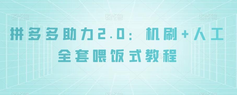 拼多多助力2.0：机刷+人工全套喂饭式教程【揭秘】-test