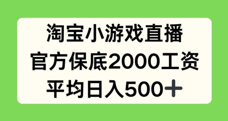 淘宝小游戏直播，官方保底2000工资，平均日入500+【揭秘】-test