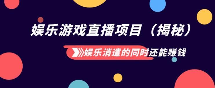 娱乐消遣的同时还能赚钱娱乐游戏直播项目（揭秘）-test